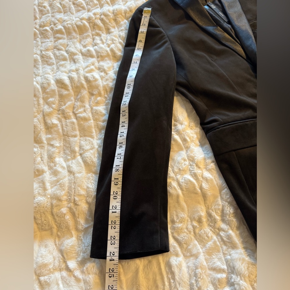 INC International Concepts Black Women’s Satin Trim Tuxedo Blazer Size Small NWT - Picture 8 of 11